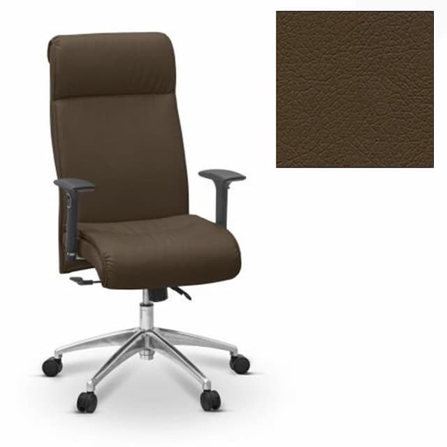 Кресло руководителя Юнитекс Dark 3D экокожа премиум коричневая CN1116