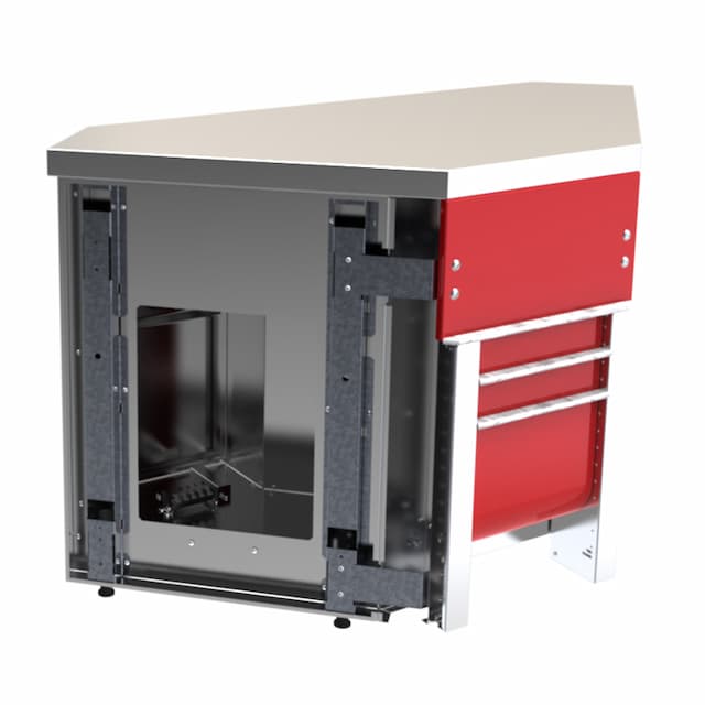 Прилавок нейтральный внутренний угловой 90 градусов линии раздачи Case Челябторгтехника RU20A90 Case